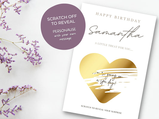 Personalised Birthday Reveal Scratch Card | Surprise Scratch Card, for Grandparents, Aunties, Uncles, Brothers, Sisters, Friends