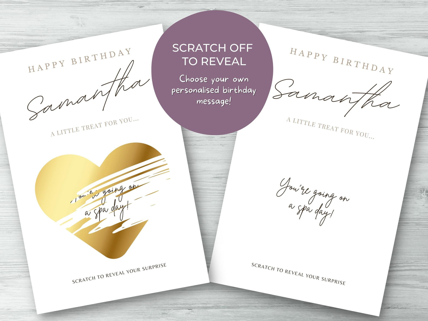 Personalised Birthday Reveal Scratch Card | Surprise Scratch Card, for Grandparents, Aunties, Uncles, Brothers, Sisters, Friends