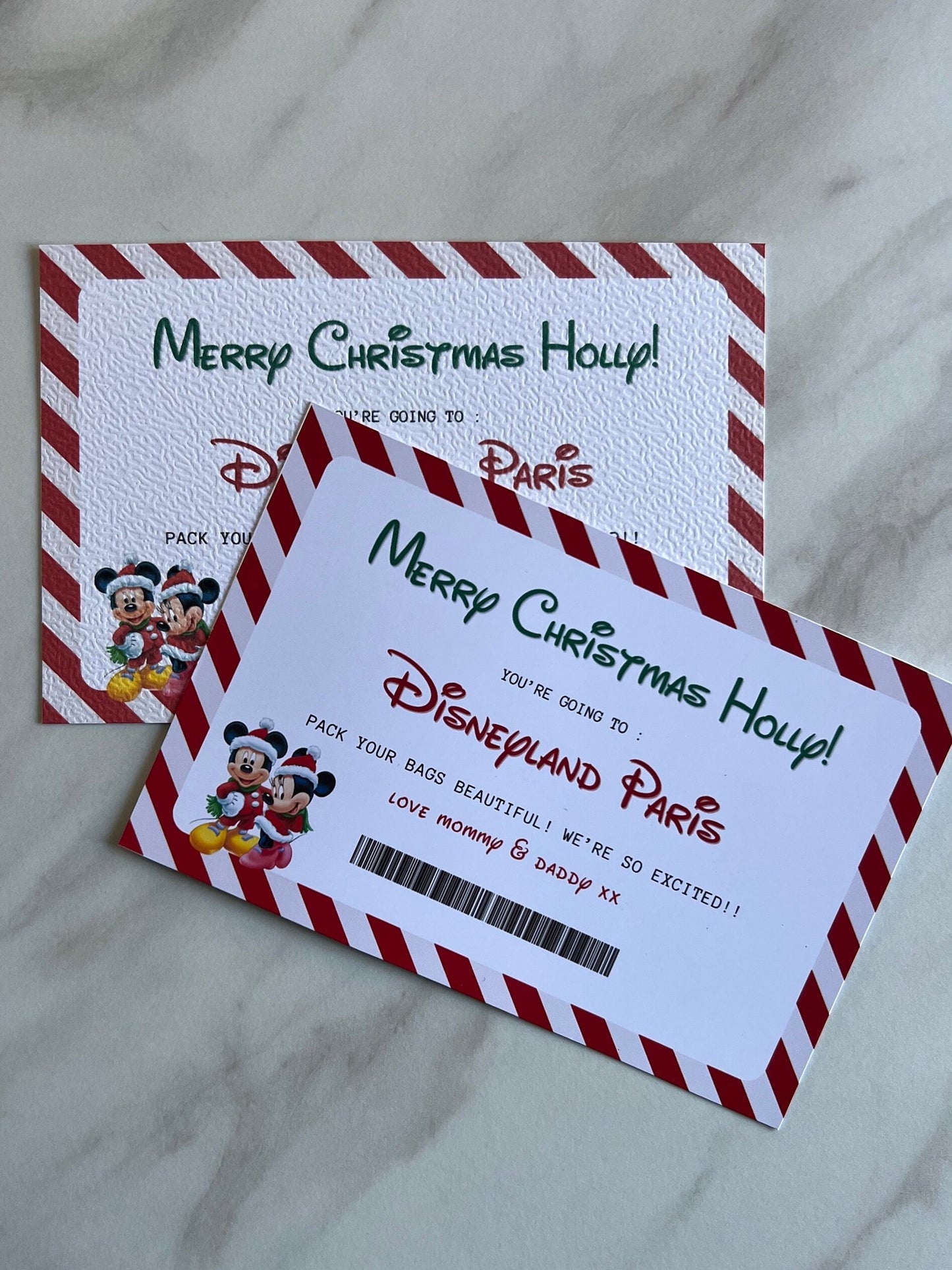 Personalised Disneyland Ticket | Custom Disney Gift Voucher | Walt Disney World Card | Magical Xmas Surprise